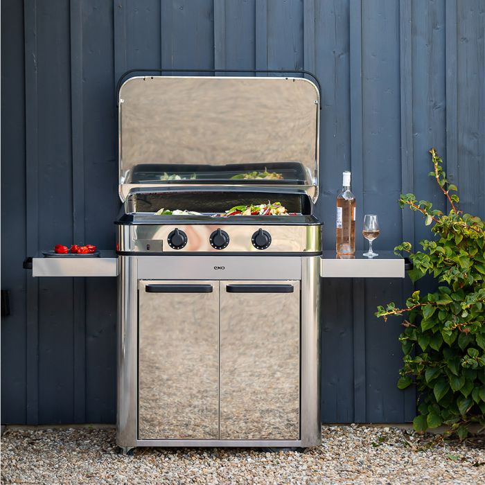 Combo ENOSIGN 80 Plancha Gaz Inox sur Chariot 