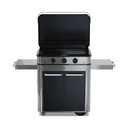 Combo ENOSIGN 80 Plancha Gaz Noir et Inox sur Chariot 