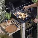 Combo ENOSIGN 80 Plancha Gaz Noir et Inox sur Chariot 