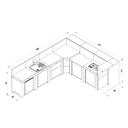 Cuisine DELUXE - 6 Modules Noir et Inox 
