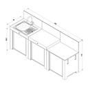 Cuisine CLASSIC - 3 modules gris cargo 