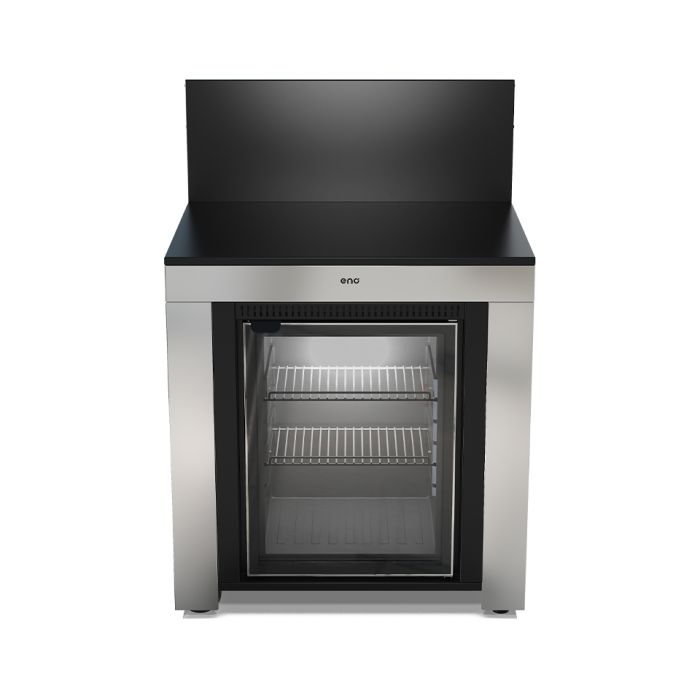 MODULO - Meuble Frigo 75L Noir et inox 