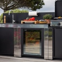 MODULO - Meuble Frigo 75L Noir et inox 