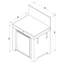 MODULO - Meuble Frigo 75L Noir et inox 
