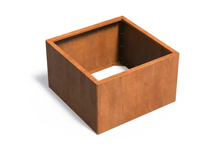 Jardinière carrée en Corten 100 x 100 x 60 cm 