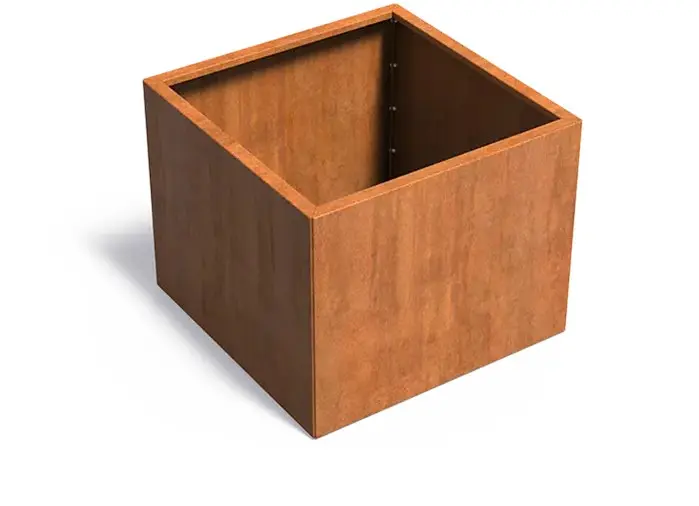 Jardinière carrée en Corten 100 x 100 x 80 cm 