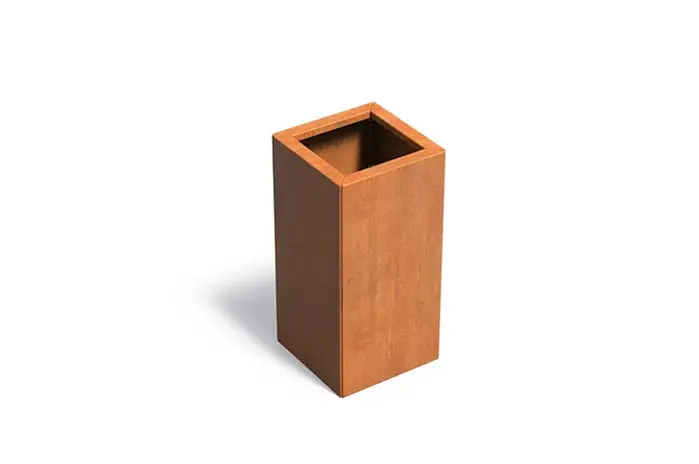 Jardinière carrée en Corten 40 x 40 x 80 cm 