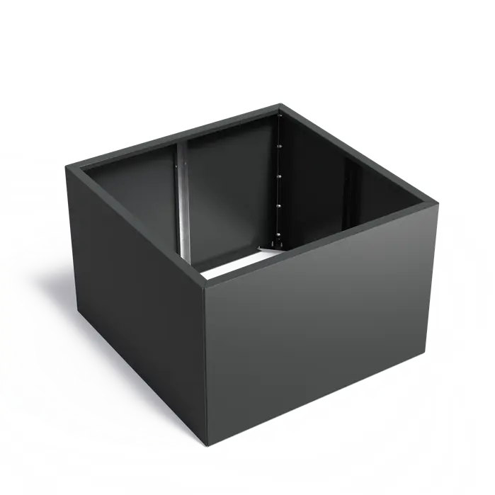 Jardinière carrée en acier enduit 120 x 120 x 80 cm