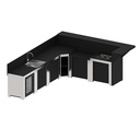 Cuisine DELUXE - 6 Modules Noir et Inox 